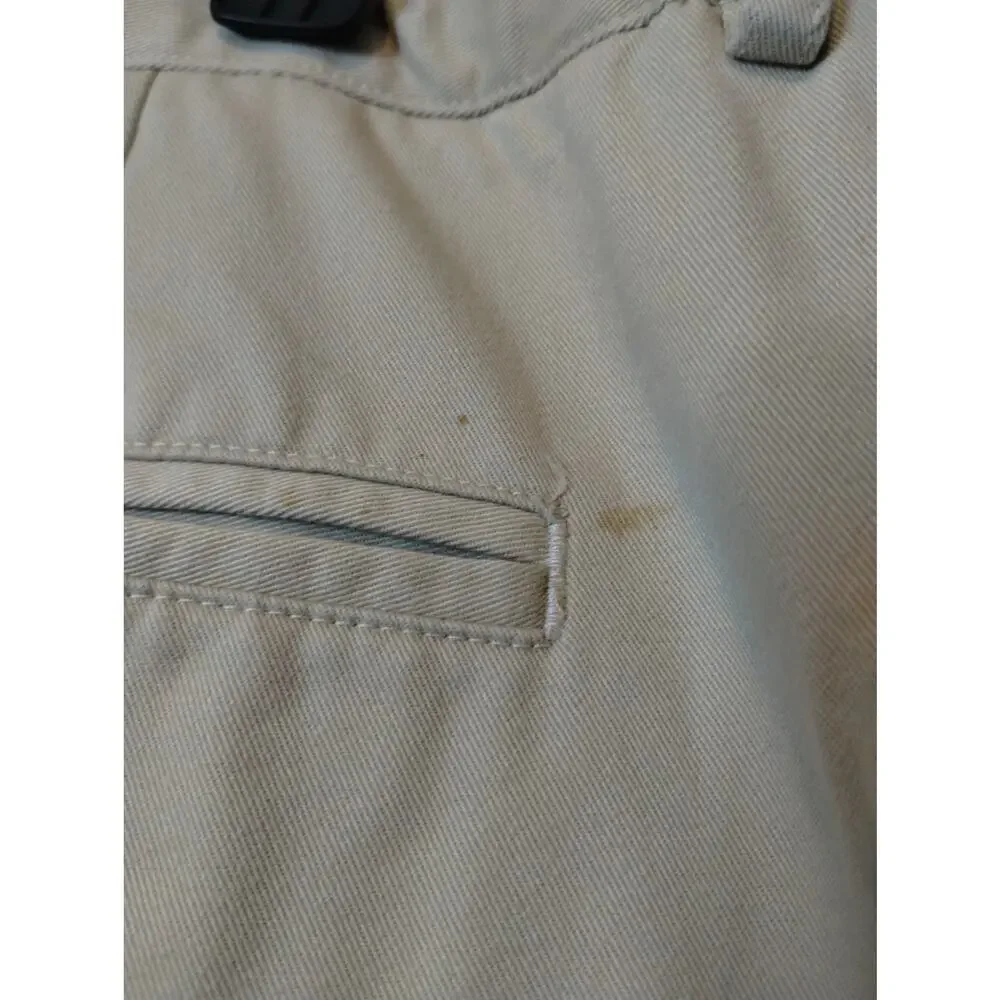 Lands' End Set of 2 Men Sz 44 Waist Tan Beige Khaki Chino Traditional Fit Shorts